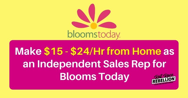 Make $15 - $24 per hour from homoe as an independent sales rep for Blooms Today