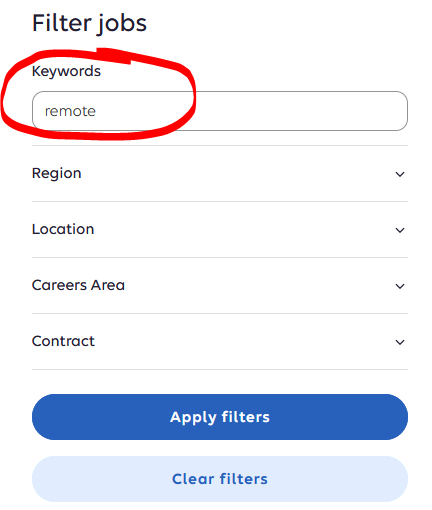 elevance remote in keword field